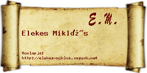 Elekes Miklós névjegykártya